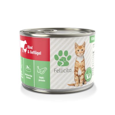 Fellicita Nassfutter Kitten Rind & Geflügel