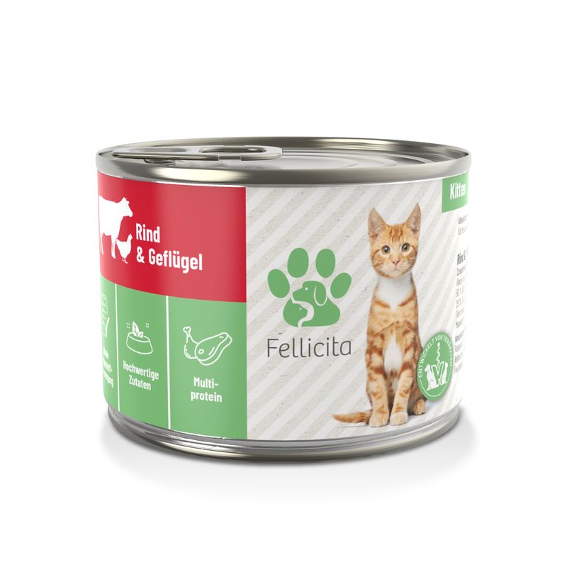 Fellicita Nassfutter Kitten Rind & Geflügel