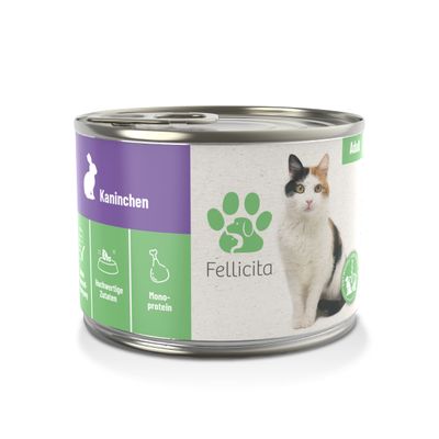 Fellicita Nassfutter Kaninchen pur 6 x 200g
