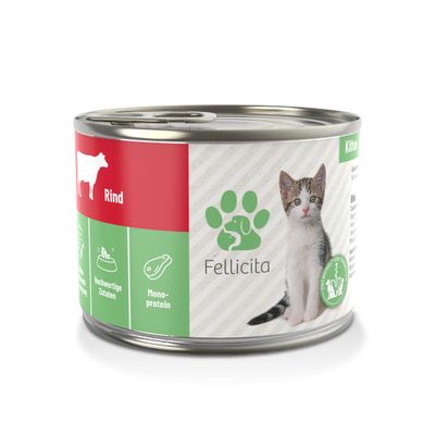 Fellicita Nassfutter Kitten Rind pur
