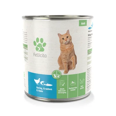 Fellicita Nassfutter Hering, Krabben & Huhn