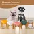 HausPets Soporte elevado gris para comedero de mascotas – Soporte de bambú