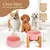 HausPets Soporte elevado gris para comedero de mascotas – Soporte de bambú