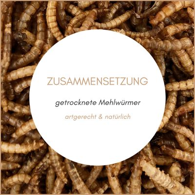 Supravit Mehlwürmer getrocknet - Protein ideal für Vogelfutter & Igelfutter