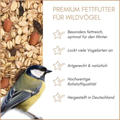 Supravit Premium Fettfutter für Wildvögel - Vogelfutter & Winterfutter