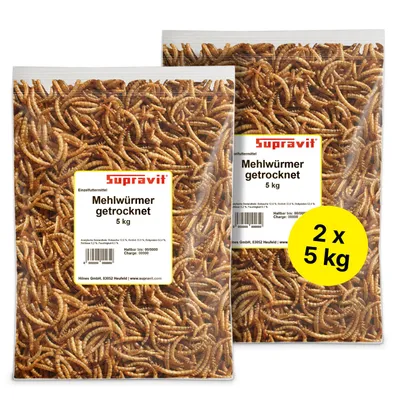 Supravit Mehlwürmer getrocknet - Protein ideal für Vogelfutter & Igelfutter Supravit Mehlwürmer getrocknet - Protein ideal für Vogelfutter & Igelfutter