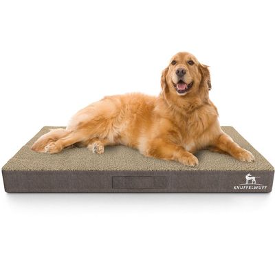 Knuffelwuff orthopädische Hundematte Ellenie aus Teddymaterial und Velours