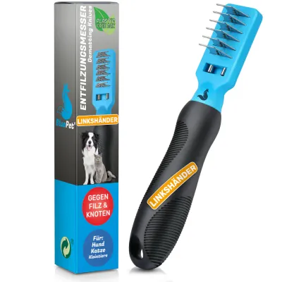 BluePet Entfilzungskamm für Hunde und Katzen, Entfilzer gegen Knoten & Filz