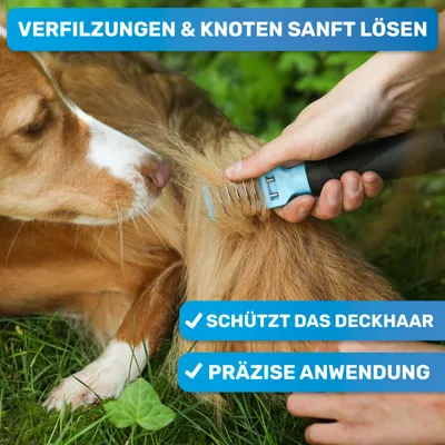 BluePet Entfilzungskamm für Hunde und Katzen, Entfilzer gegen Knoten & Filz BluePet Entfilzungskamm für Hunde und Katzen, Entfilzer gegen Knoten & Filz