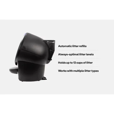 LitterHopper - Noir, Litter-Robot 4, Whisker