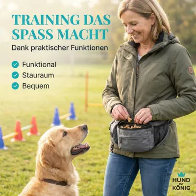 HUND IST KÖNIG Leckerlitasche für Hunde mit Kotbeutelspender & Leinenhalter HUND IST KÖNIG Leckerlitasche für Hunde mit Kotbeutelspender & Leinenhalter