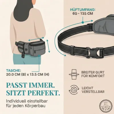 HUND IST KÖNIG Leckerlitasche für Hunde mit Kotbeutelspender & Leinenhalter HUND IST KÖNIG Leckerlitasche für Hunde mit Kotbeutelspender & Leinenhalter