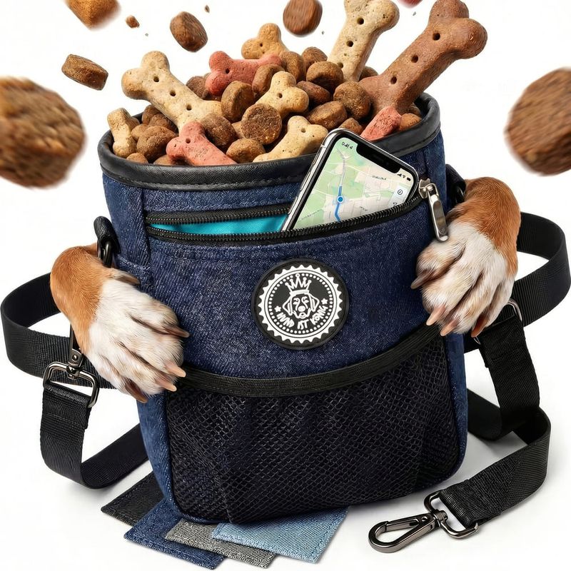 HUND IST KÖNIG Premium Leckerlibeutel für Hunde mit Kotbeutelspender