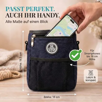 HUND IST KÖNIG Premium Leckerlibeutel für Hunde mit Kotbeutelspender