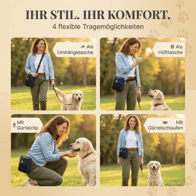 HUND IST KÖNIG Premium Leckerlibeutel für Hunde mit Kotbeutelspender