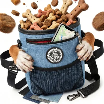 HUND IST KÖNIG Premium Leckerlibeutel für Hunde mit Kotbeutelspender