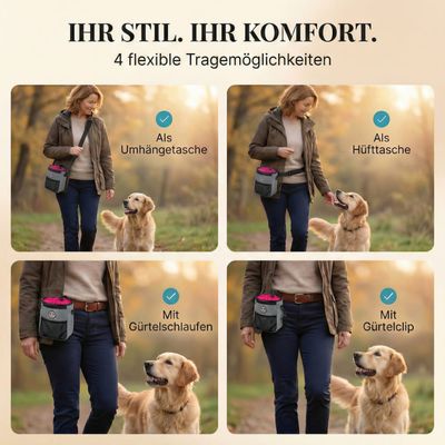 HUND IST KÖNIG Premium Leckerlibeutel für Hunde mit Kotbeutelspender