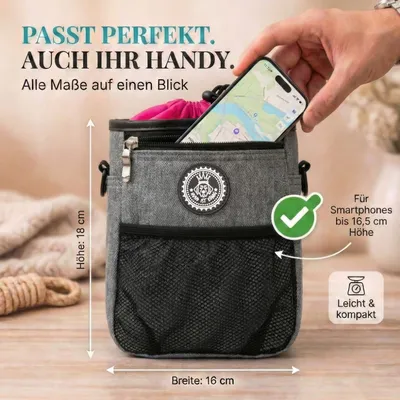 HUND IST KÖNIG Premium Leckerlibeutel für Hunde mit Kotbeutelspender