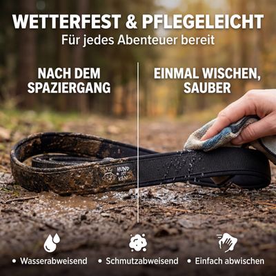 HUND IST KÖNIG Schleppleine mit Sicherheitskarabiner & Handschlaufe