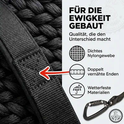HUND IST KÖNIG Schleppleine mit Sicherheitskarabiner & Handschlaufe HUND IST KÖNIG Schleppleine mit Sicherheitskarabiner & Handschlaufe