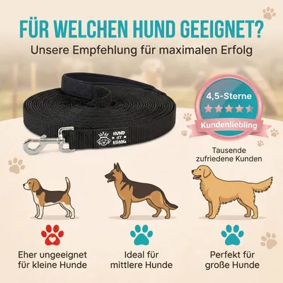 HUND IST KÖNIG 10m Schleppleine Hund mit gepolsterter Handschlaufe HUND IST KÖNIG 10m Schleppleine Hund mit gepolsterter Handschlaufe