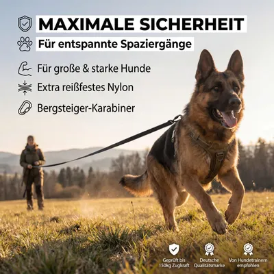 HUND IST KÖNIG Schleppleine mit Sicherheitskarabiner & Handschlaufe HUND IST KÖNIG Schleppleine mit Sicherheitskarabiner & Handschlaufe
