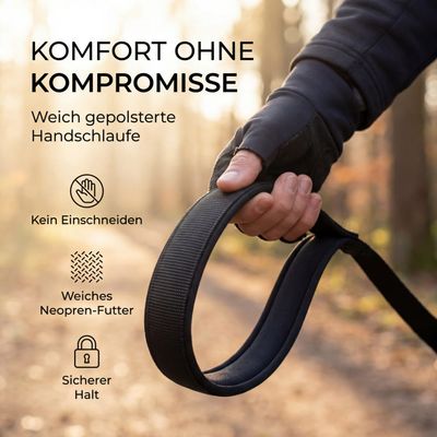 HUND IST KÖNIG Schleppleine mit Sicherheitskarabiner & Handschlaufe