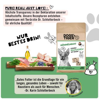 Dogs’n Tiger Mümmelmann, Hundefutter, Kaninchen, Pute mit Gemüse
