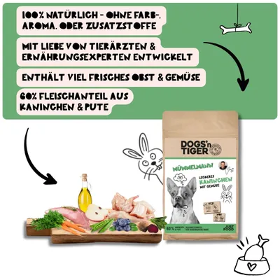 Dogs’n Tiger Mümmelmann, Hundefutter, Kaninchen, Pute mit Gemüse