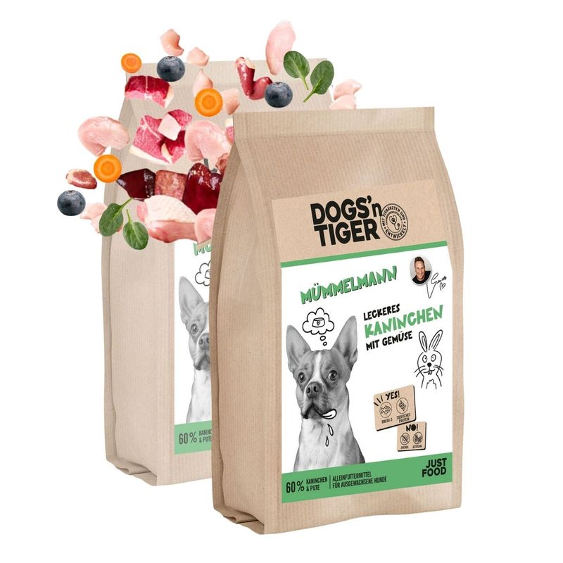 Dogs’n Tiger Mümmelmann, Hundefutter, Kaninchen, Pute mit Gemüse
