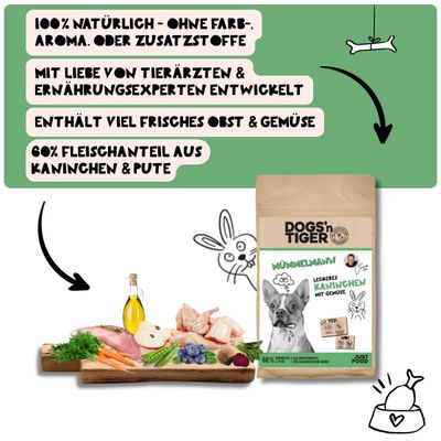 Dogs’n Tiger Mümmelmann, Hundefutter, Kaninchen, Pute mit Gemüse