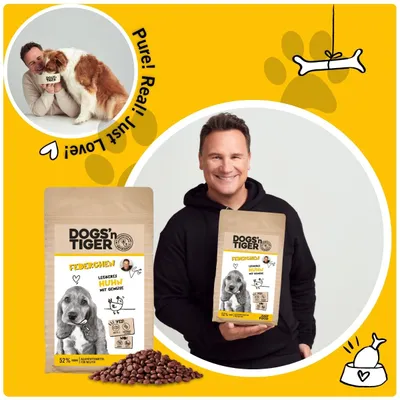 Dogs’n Tiger Federchen, Hundefutter, Huhn & Gemüse