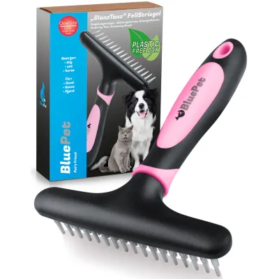 BluePet Hundestriegel, Entfilzer für Langhaar Hund & Katze, Entfilzungskamm