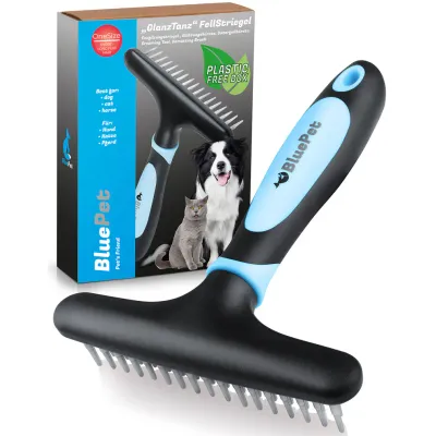 BluePet Hundestriegel, Entfilzer für Langhaar Hund & Katze, Entfilzungskamm
