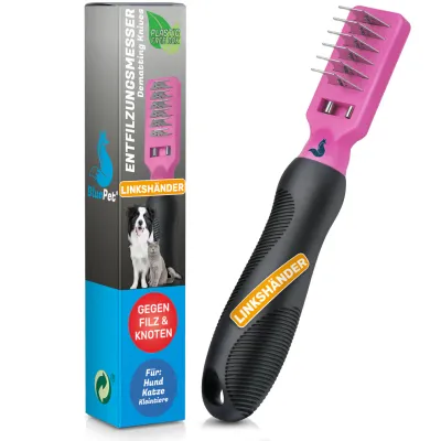 BluePet Entfilzungskamm für Hunde und Katzen, Entfilzer gegen Knoten & Filz