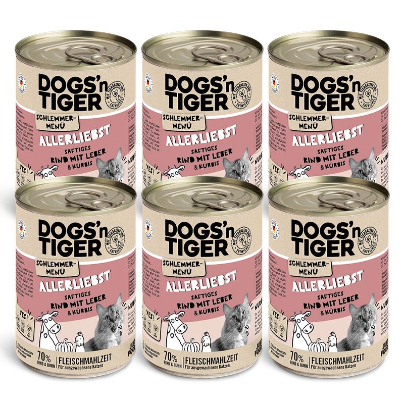 Dogs’n Tiger Allerliebst Katzenfutter, Rind, Huhn & Kürbis