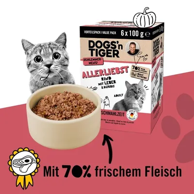 Dogs’n Tiger Allerliebst Multibox, Katzenfutter, Rind, Huhn & Kürbis