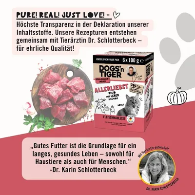 Dogs’n Tiger Allerliebst Multibox, Katzenfutter, Rind, Huhn & Kürbis