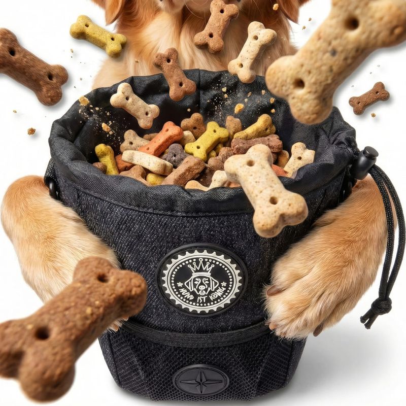 HUND IST KÖNIG kompakter Snackbeutel für Hunde, mit Gürtelclip & Hüftgurt
