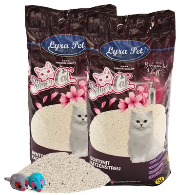 Lyra Pet® SilverCat Katzenstreu Bentonit mit Aktivkohle