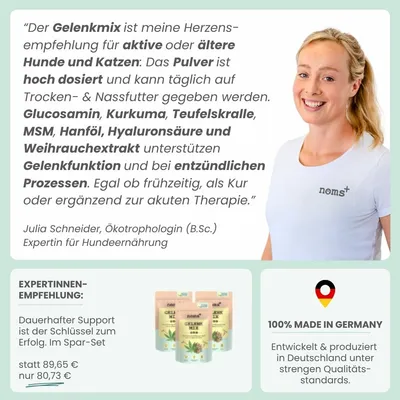 Gelenkmix Sensitiv & vegan für Hunde und Katzen mit Teufelskralle, Kurkuma