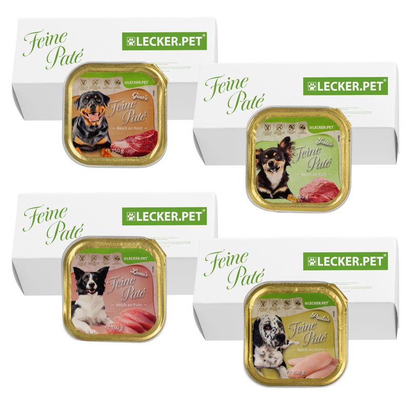 Lecker.Pet® Gino's, Josie's, Luna's & Paula's Feine Paté Hundefutter Mix