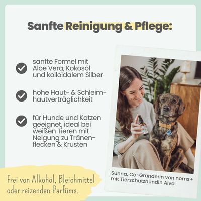 2-in-1 Augenfein Reinigung & Pflege für Hunde & Katzen + kolloidalem Silber