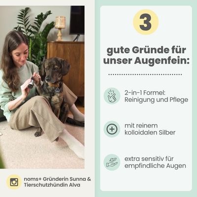 2-in-1 Augenfein Reinigung & Pflege für Hunde & Katzen + kolloidalem Silber