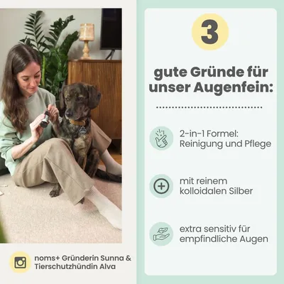 2-in-1 Augenfein Reinigung & Pflege für Hunde & Katzen + kolloidalem Silber