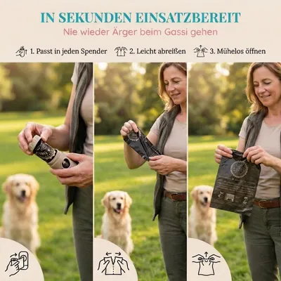 HUND IST KÖNIG Hundekotbeutel 100% kompostierbar, auslaufsicher, reißfest
