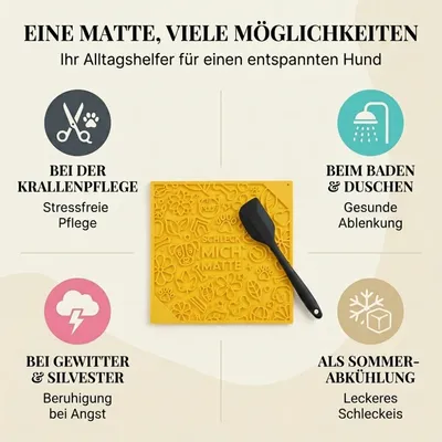 HUND IST KÖNIG Leckmatte Hund mit Saugnäpfen, 2 Stk. inkl. Spatel & Rezepte
