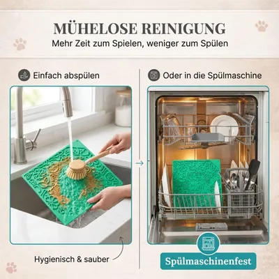HUND IST KÖNIG Leckmatte Hund mit Saugnäpfen, 2 Stk. inkl. Spatel & Rezepte