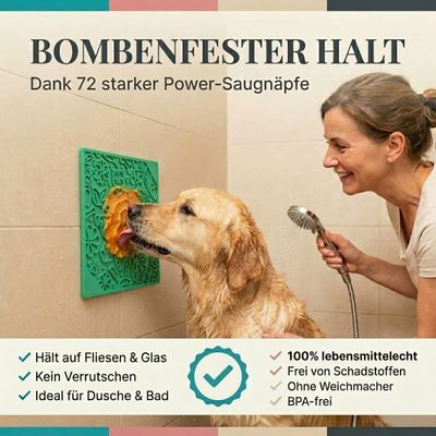HUND IST KÖNIG Leckmatte Hund mit Saugnäpfen, 2 Stk. inkl. Spatel & Rezepte