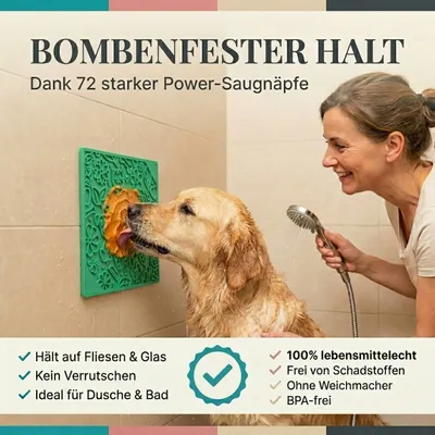 HUND IST KÖNIG Leckmatte Hund mit Saugnäpfen, 2 Stk. inkl. Spatel & Rezepte
